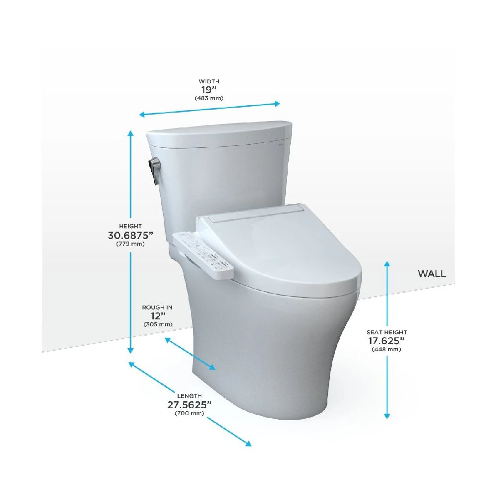 [MW4483074CEMFGN#01] TOTO Aquia IV Arc 1.28 GPF And 0.9 GPF Elongated Toilet With Washlet C2 And Left Hand Lever (SAK87231)