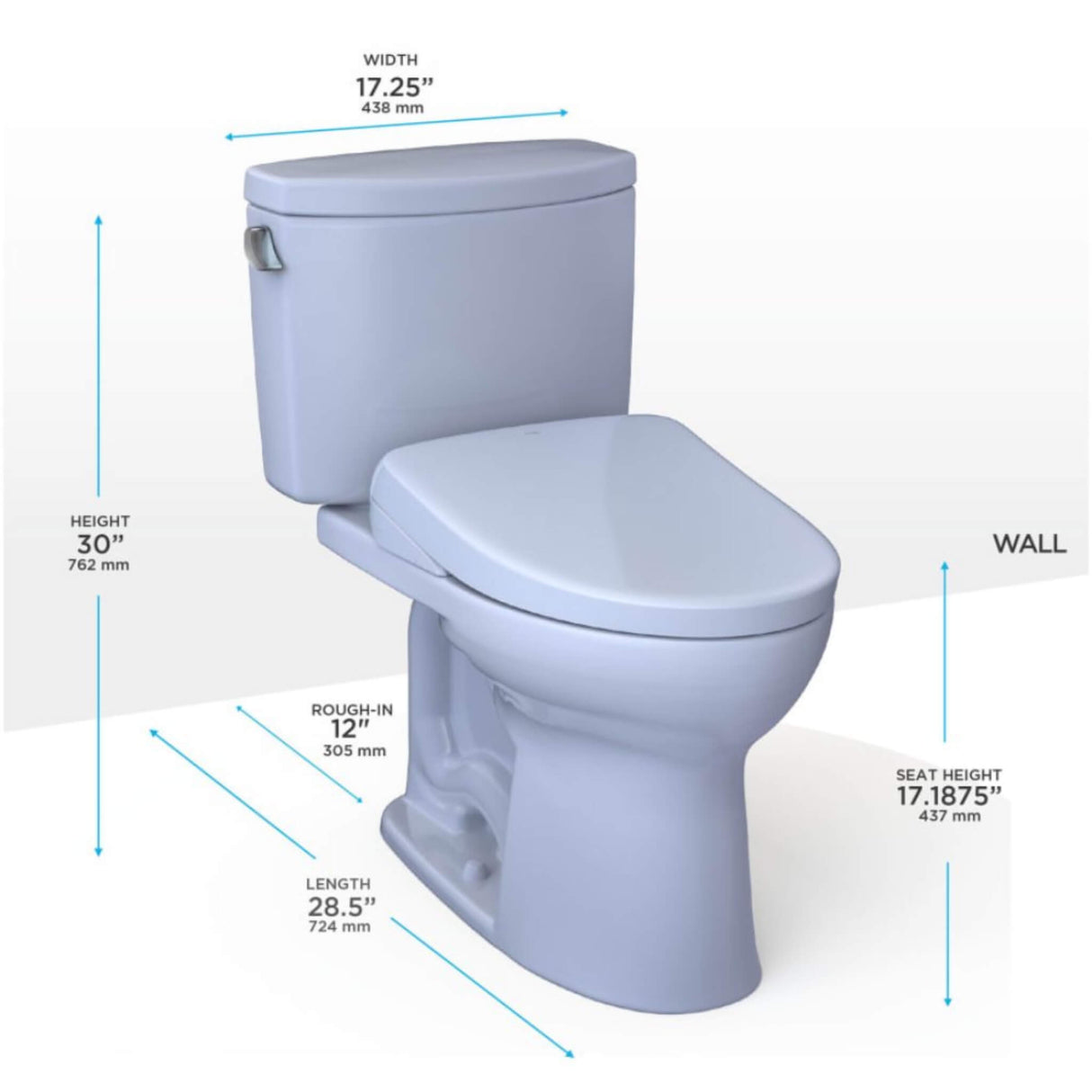 [MW4544726CEFG#01] TOTO Drake II 1.28 GPF Elongated Chair Height Toilet With Washlet S7 Bidet Seat (SAK29654)