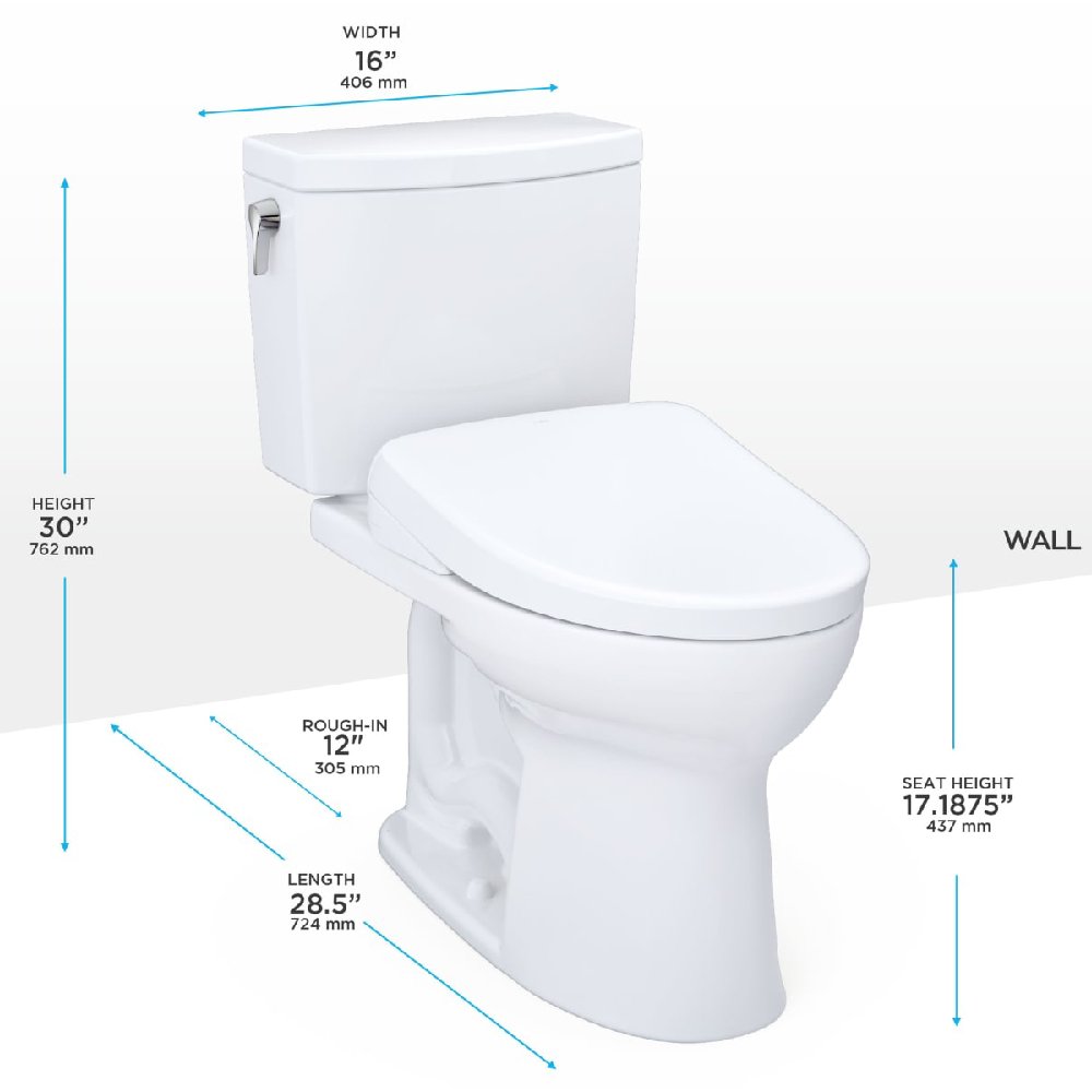 [MW4544736CUFG#01] TOTO Drake II Washlet S7A With 1.0 GPF Elongated Bidet Toilet (SAK27924)