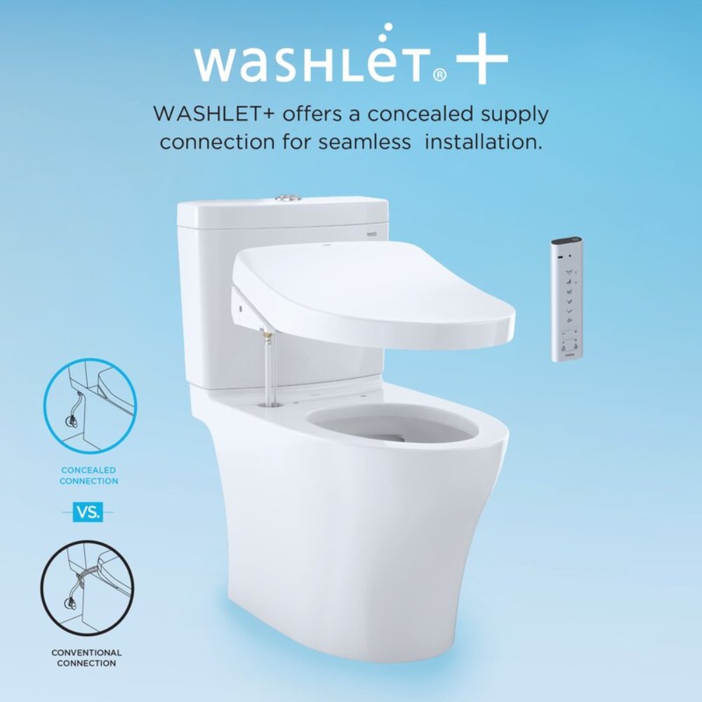 [MW4743084CEFG#01] TOTO Vespin II Washlet C5 SoftClose Heated Bidet Seat With 1.28 GPF Elongated Toilet (SAK16043)