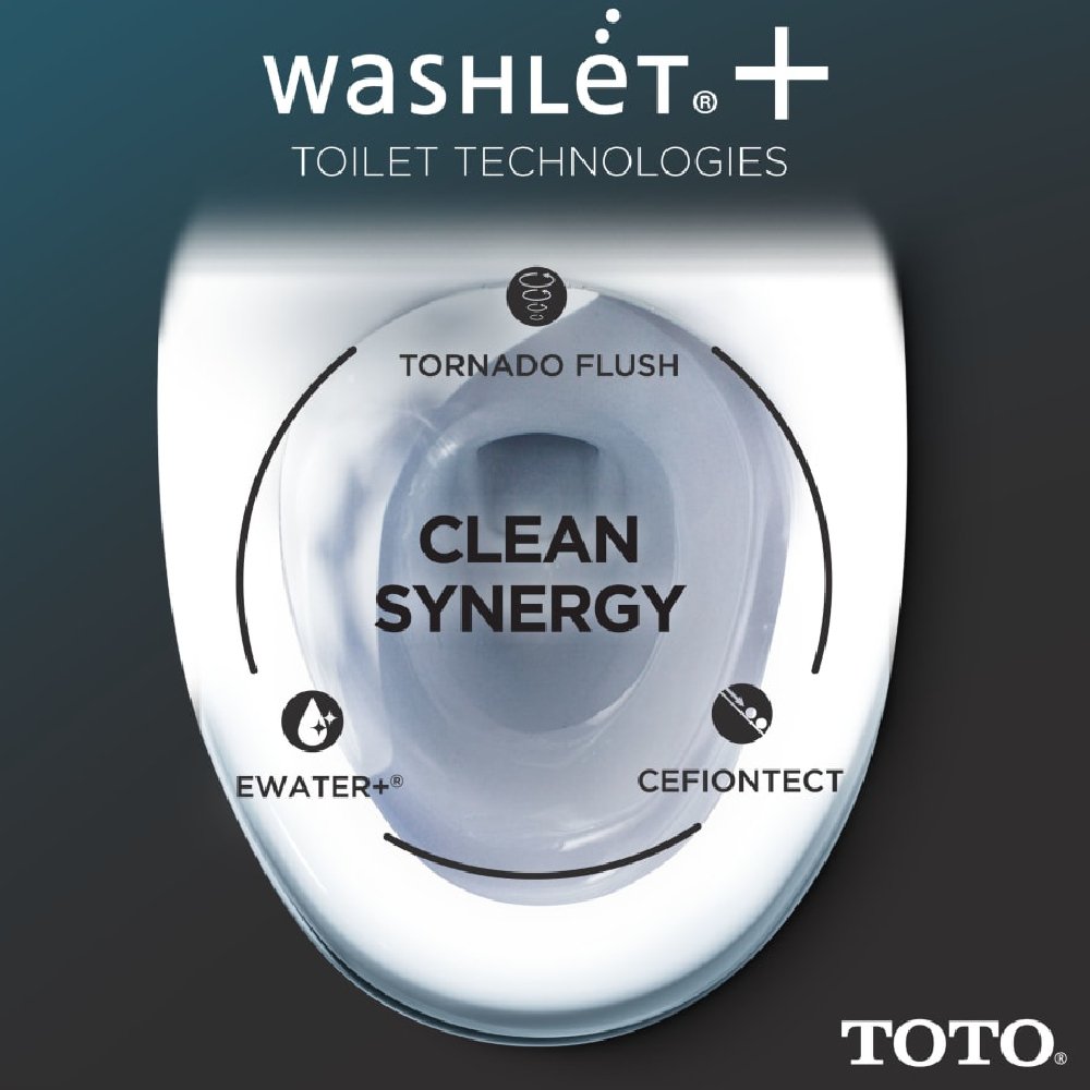 [MW4744726CEFG#01] TOTO Vespin II 1.28 GPF Chair Height Elongated Toilet With Washlet+ S7 Bidet Seat (SAK26135)