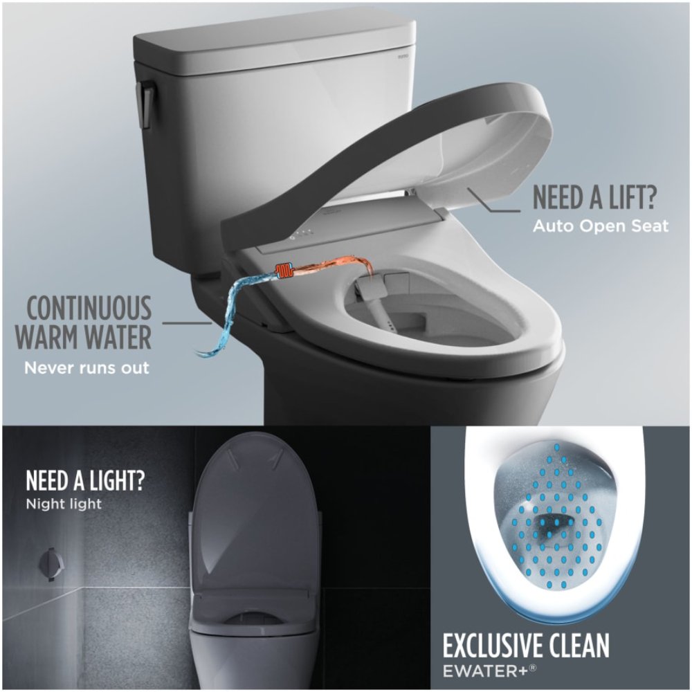 [MW4744726CEFG#01] TOTO Vespin II 1.28 GPF Chair Height Elongated Toilet With Washlet+ S7 Bidet Seat (SAK26135)