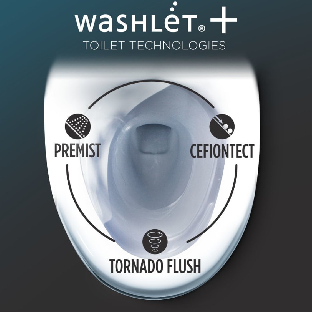 [MW6463074CEMFGN#01] TOTO Aquia IV 1.28 GPF And 0.9 GPF Dual Flush Elongated Chair Height Toilet With C2 Bidet Seat (SAK90875)