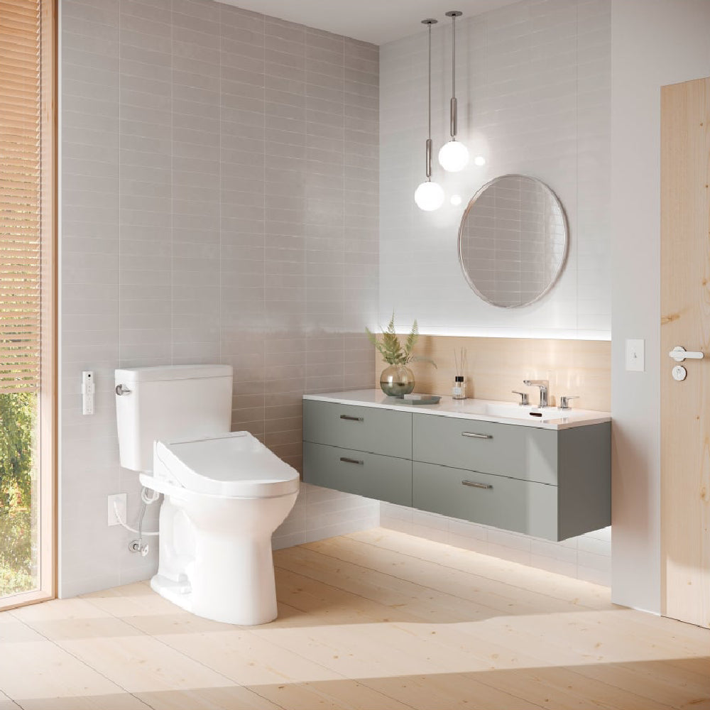 [MW7763084CEG#01] TOTO Drake 1.28 GPF Washlet Elongated Toilet With C5 Bidet Seat (SAK74362)