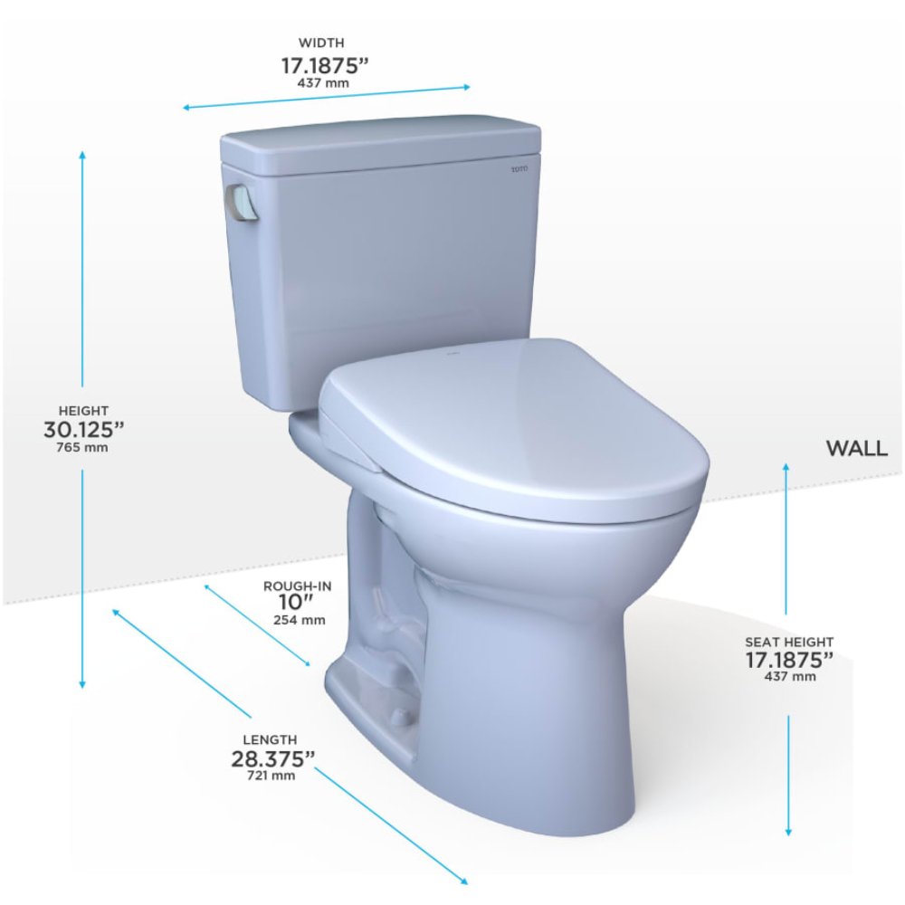[MW7764726CEFG.10#01] TOTO Drake 1.28 GPF Universal Height Toilet With Washlet S7 Bidet Seat And 10" Rough In (SAK58267)