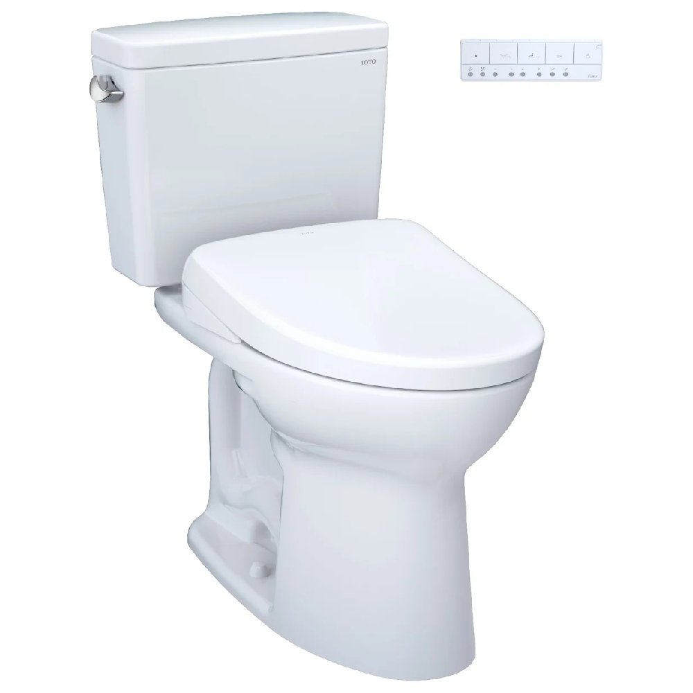 [MW7764726CEFGA.10#01] TOTO Drake 1.28 GPF Universal Height Toilet 10" Rough In With Washlet S7 Bidet Seat (SAK32478)