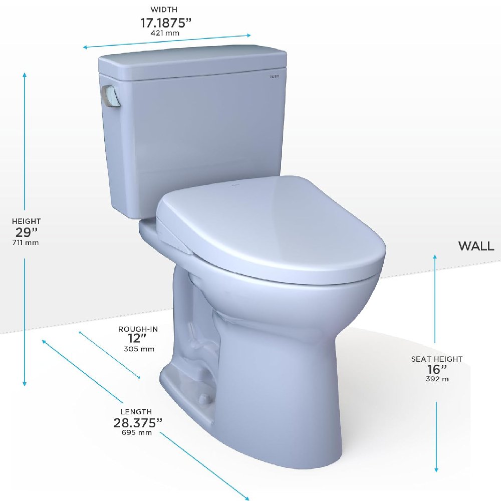 [MW7764726CSGA#01] TOTO Drake 1.6 GPF With Washlet S7 Auto Flush Elogated Bidet Seat Toilet (SAK39475)