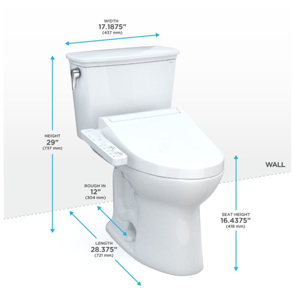 [MW7863074CEG#01] TOTO Drake Transitional Washlet C2 Bidet Seat With 1.28 GPF Elongated Toilet (SAK90371)