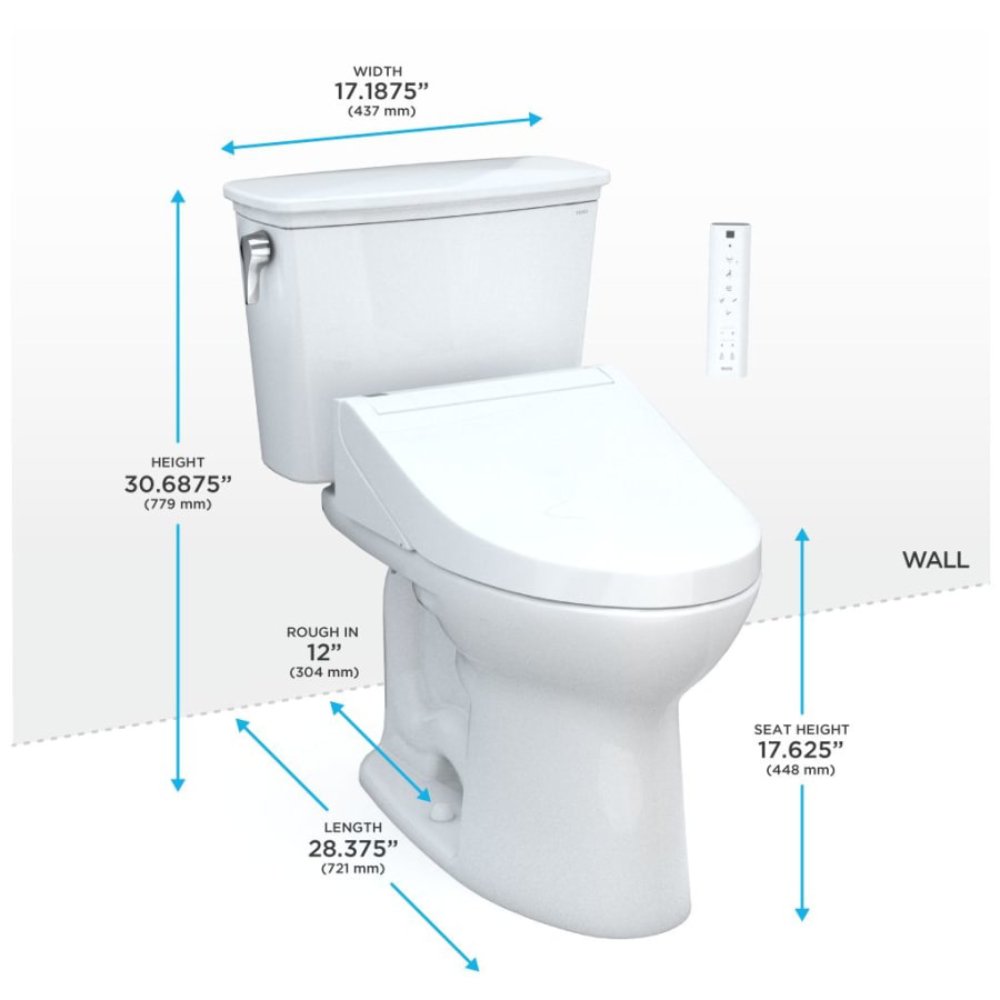 [MW7863084CEFG#01] TOTO Drake Transitional Washlet C5 Bidet Seat With 1.28 GPF Universal Height Toilet (SAK79421)