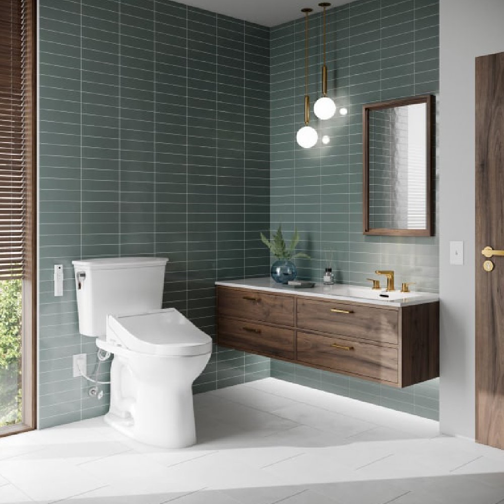 [MW7863084CEFG.10#01] TOTO Drake Washlet C5 With 1.28 GPF Elongated Bidet Toilet With Left Hand Lever (SAK78219)