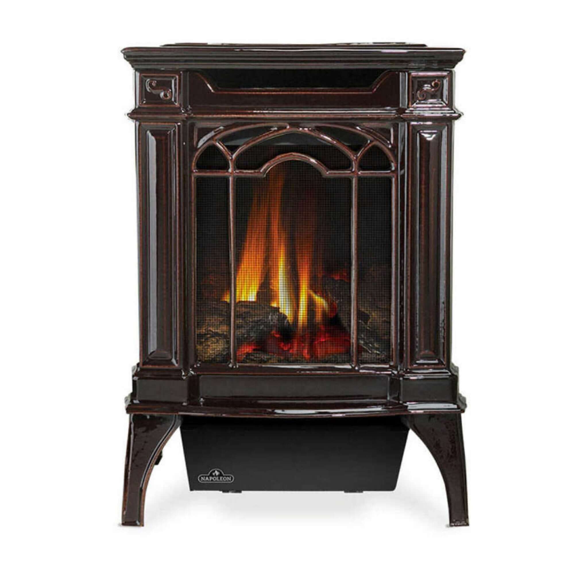 Napoleon Arlington 20 Cast Iron Millivolt Ignition Majolica Brown Natural Gas Stove, 19" [GDS20NNSB]