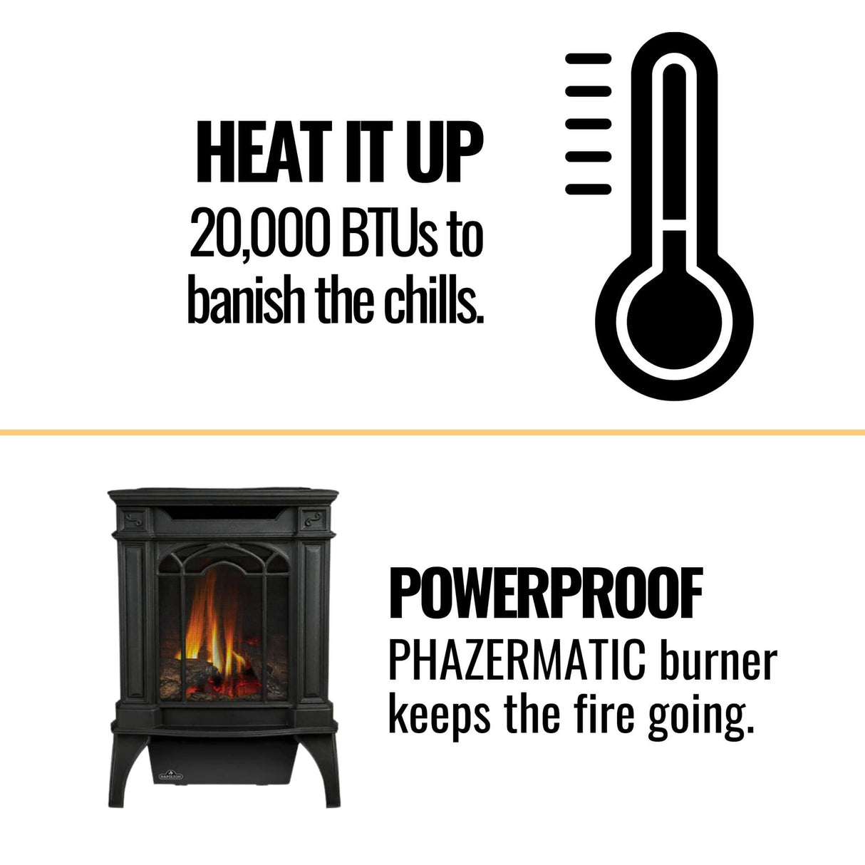 Napoleon Arlington 20 Cast Iron Millivolt Ignition Natural Gas Stove, 19" [GDS20NSB]