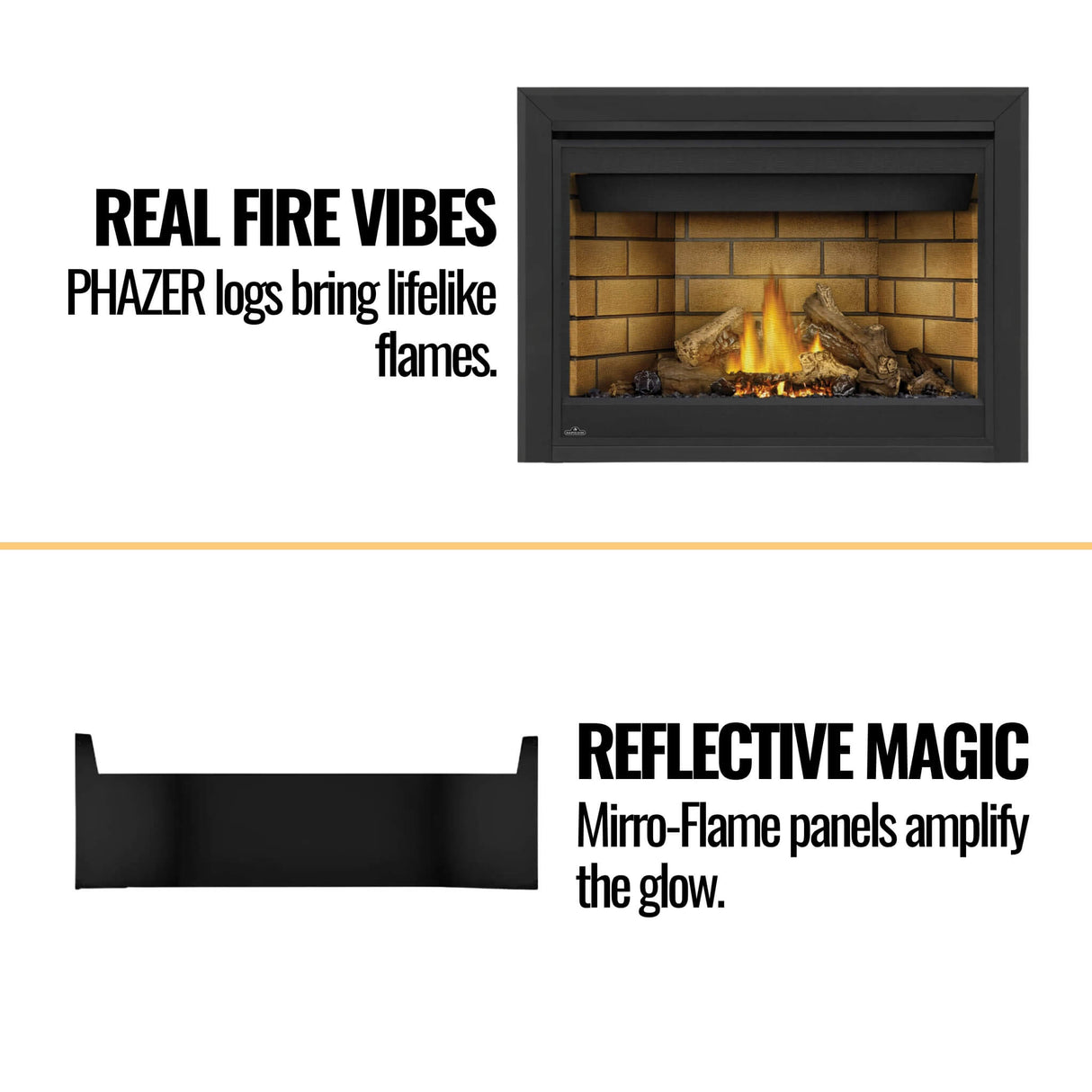 Napoleon Ascent 46" Direct Vent Millivolt Ignition Natural Gas Fireplace With Back-Up Control System [B46NTR]