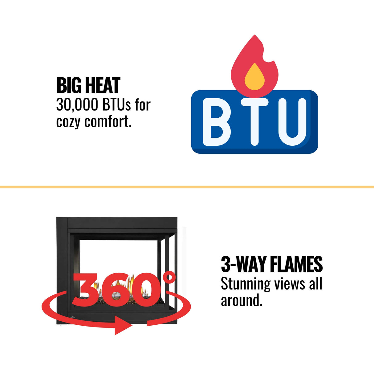 Napoleon Ascent Multi-View 3 Sided Glass Ember Bed Direct Vent Natural Gas Fireplace, 43" [BHD4PGN]