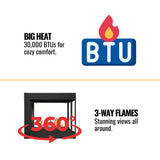 Napoleon Ascent Multi-View 3 Sided Glass Ember Bed Direct Vent Natural Gas Fireplace, 43" [BHD4PGN]