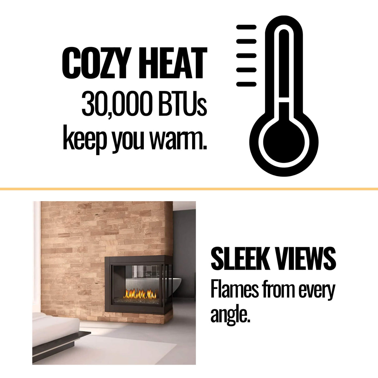 Napoleon Ascent Multi-View See-Through Glass Ember Bed Direct Vent Natural Gas, 45" [BHD4STGN]