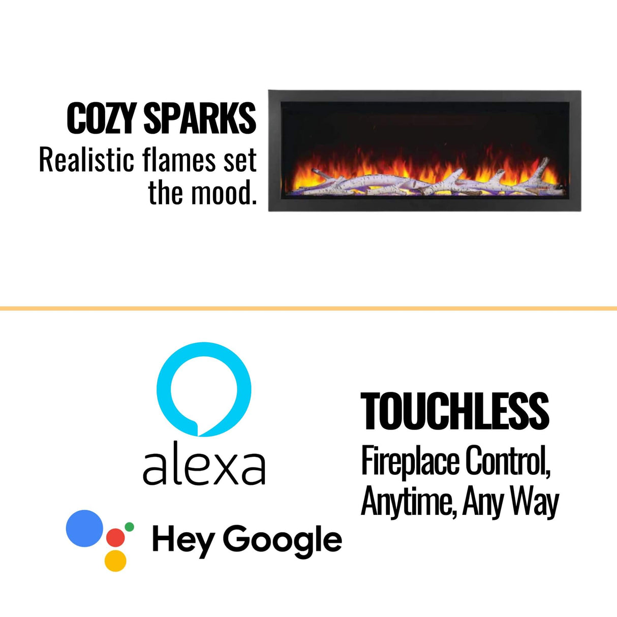 Napoleon Astound Built-In Electric Fireplace With Premium Remote & Mobile App [NEFB50/62/74/96AB]