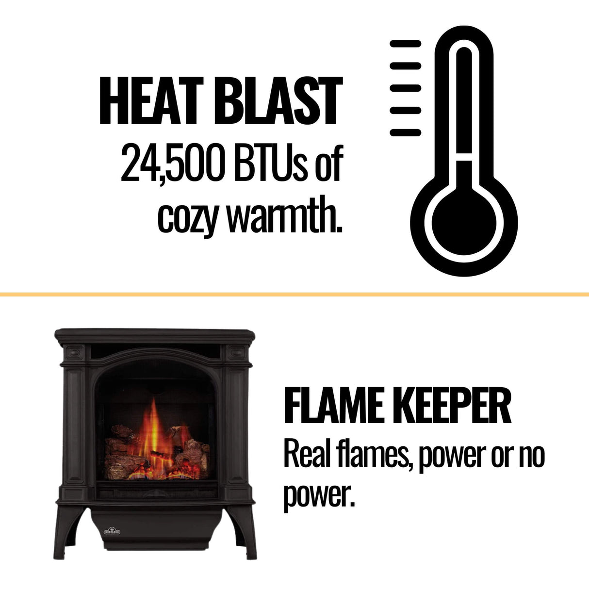 Napoleon Bayfield 25" Direct Vent Electronic Ignition Natural Gas Cast Iron Stove, 23" [GDS25NA-1]