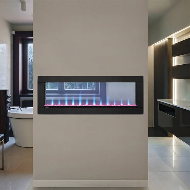 Napoleon Clearion Elite 60 Fully Recessed See Thru Wall Mounted Electric Fireplace, 60" [NEFBD60HE]