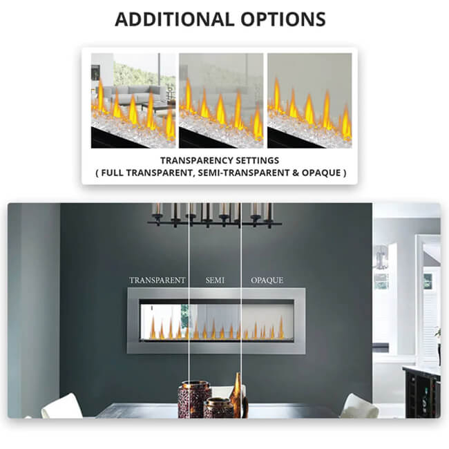 Napoleon Clearion Elite 60 Fully Recessed See Thru Wall Mounted Electric Fireplace, 60" [NEFBD60HE]