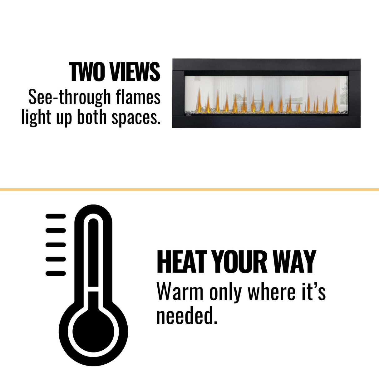 Napoleon Clearion Elite See-Through True Zone Heating Built-In Electric Fireplace [NEFBD50/60HE]