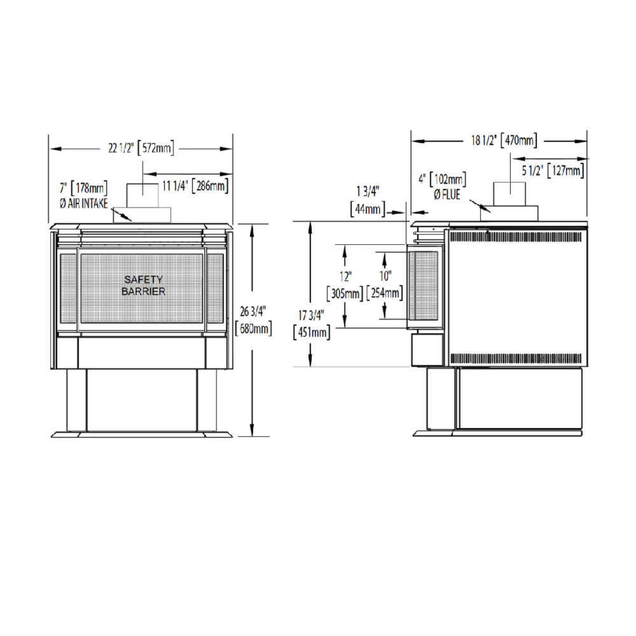 Napoleon Haliburton 50 Direct Vent Millivolt Ignition Compact Natural Gas Stove, 22" [GDS28-1NSB]