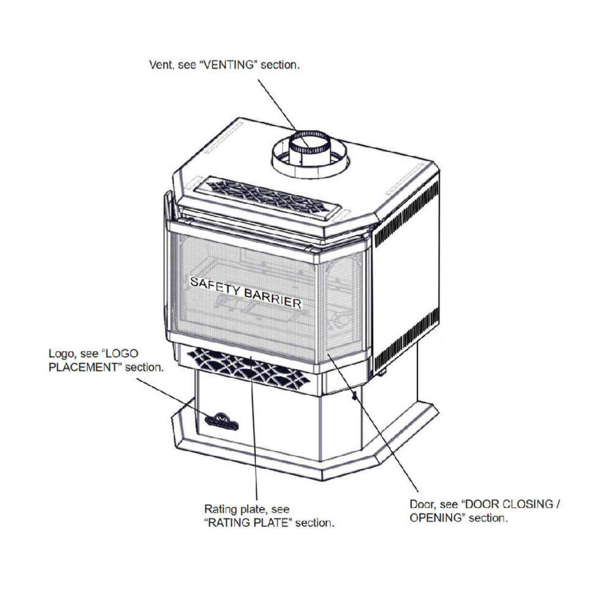 Napoleon Haliburton 50 Direct Vent Millivolt Ignition Compact Natural Gas Stove, 22" [GDS28-1NSB]