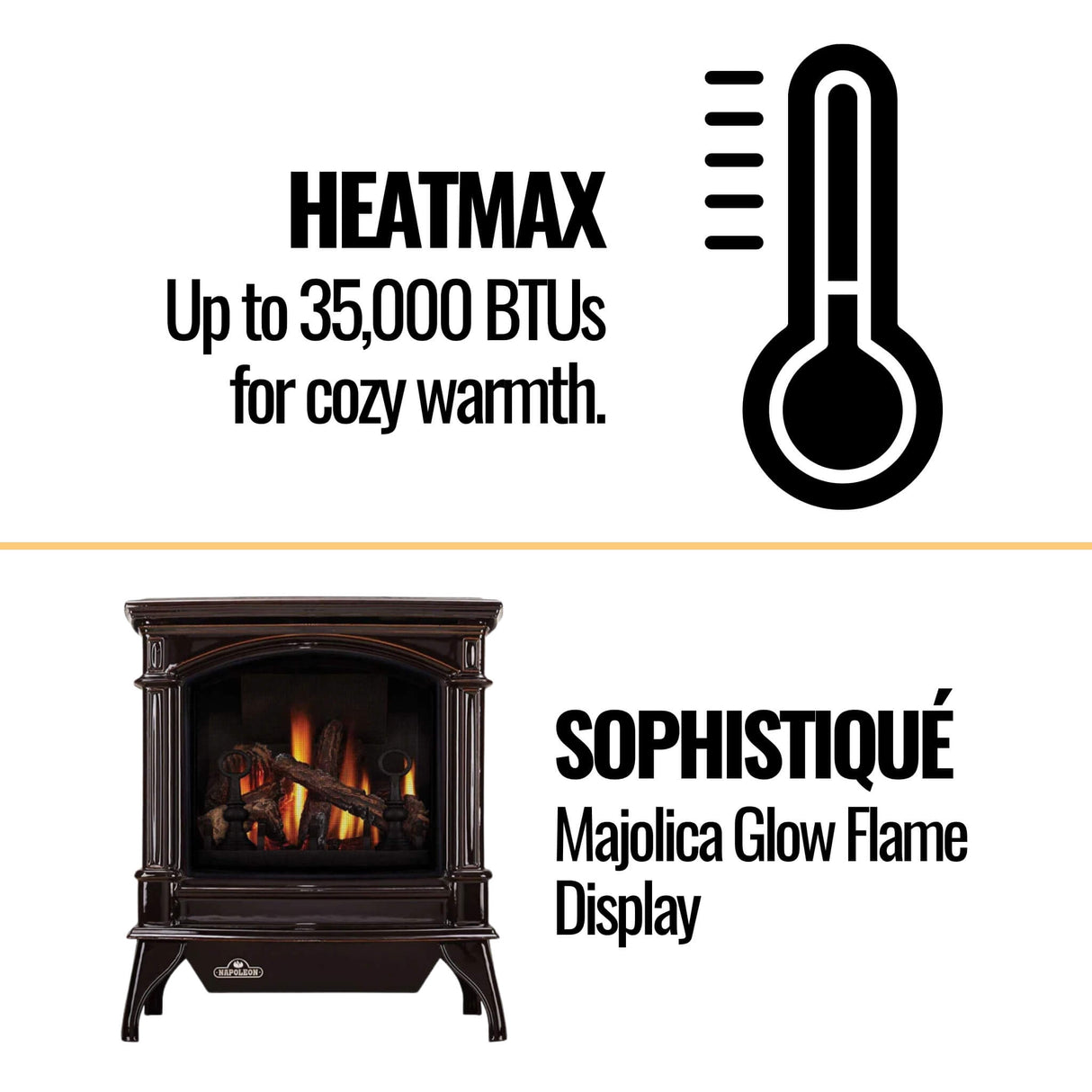 Napoleon Knightsbridge 60 Majolica Brown Natural Gas Stove With Flame And Heat Adjustment, 27" [GDS60-1NNSB]