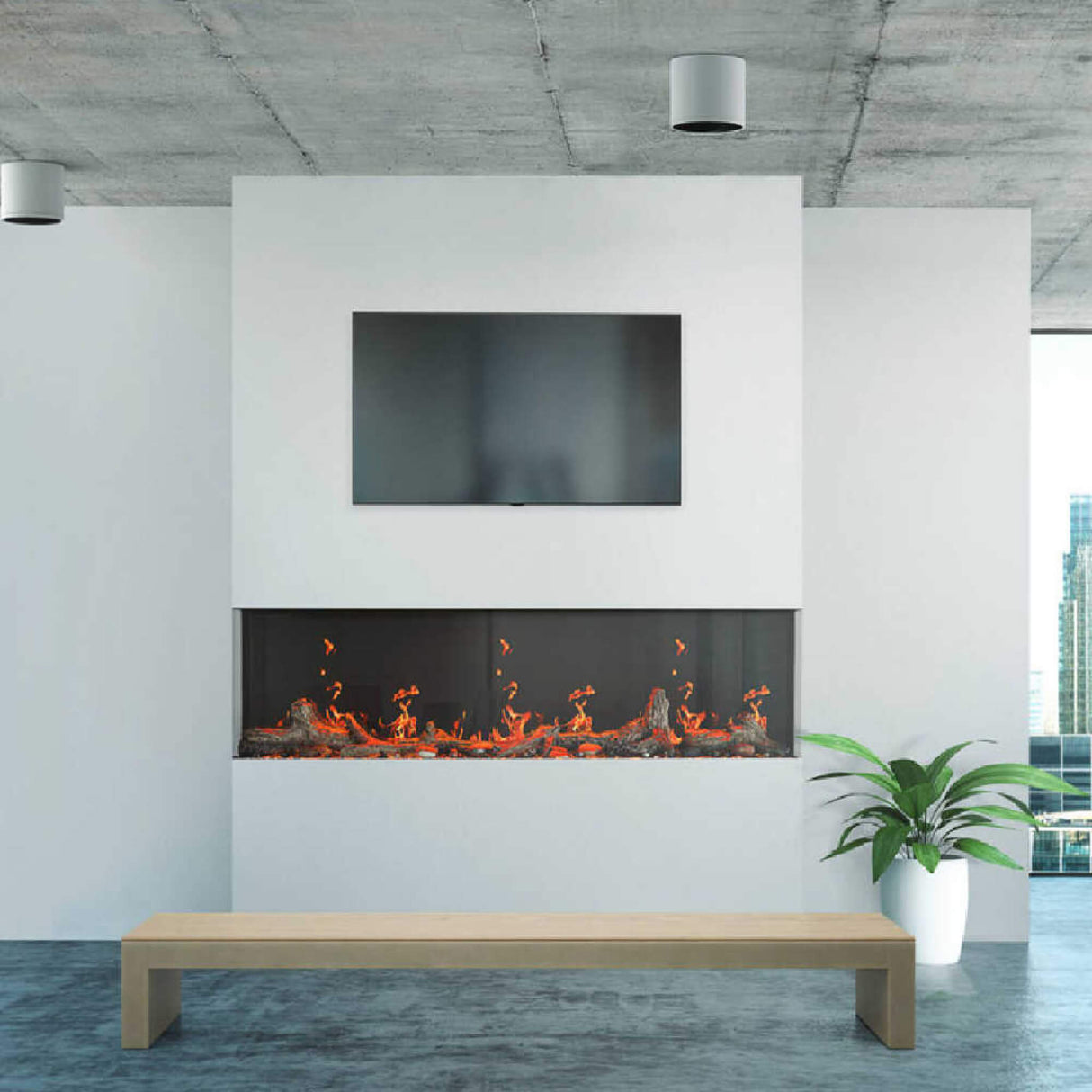 Napoleon Luminex 65" LCD Built-In Electric Fireplace With Remote Control [NEFL65LCD-3SV]