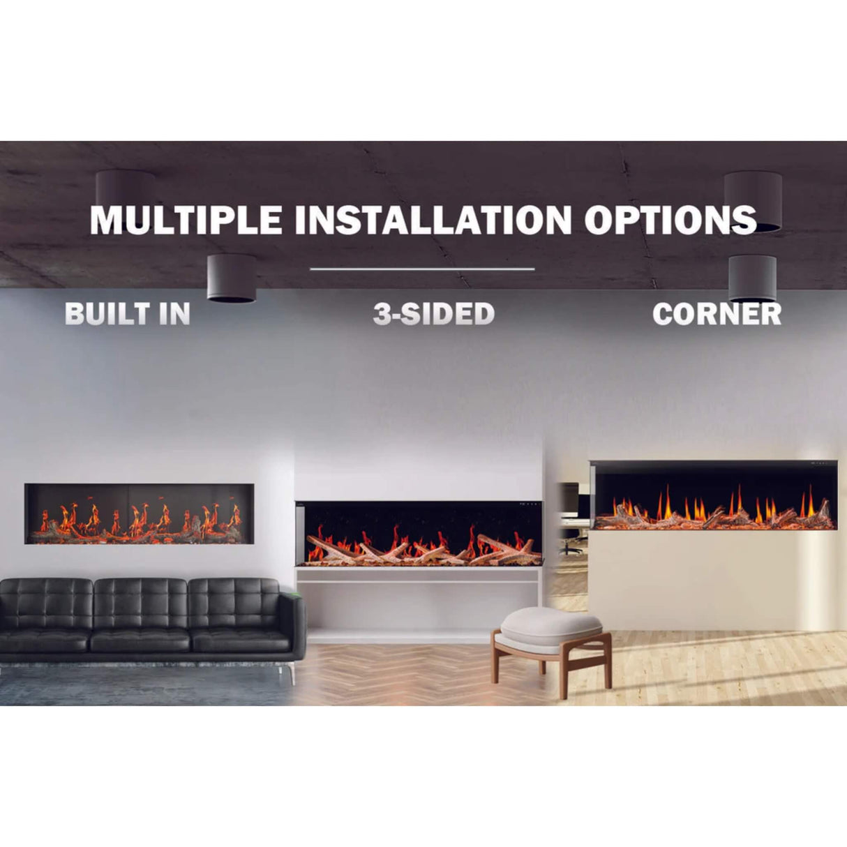 Napoleon Luminex 65" LCD Built-In Electric Fireplace With Remote Control [NEFL65LCD-3SV]