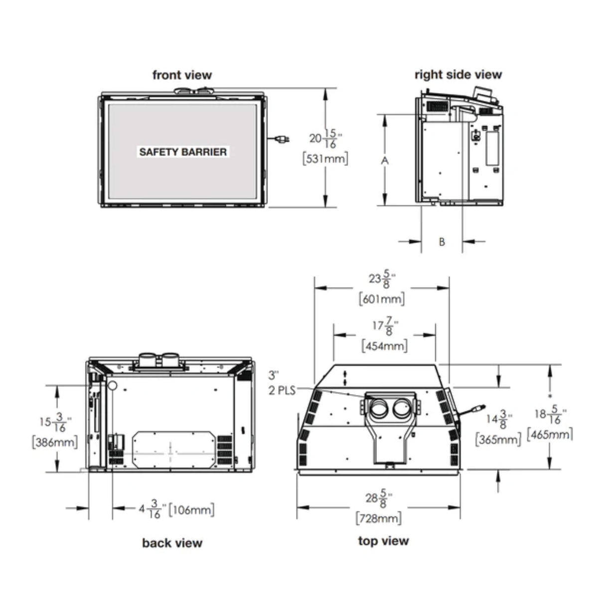 Napoleon Oakville 3 Direct Vent Natural Gas Fireplace Insert, 28" [GDI3N-1]