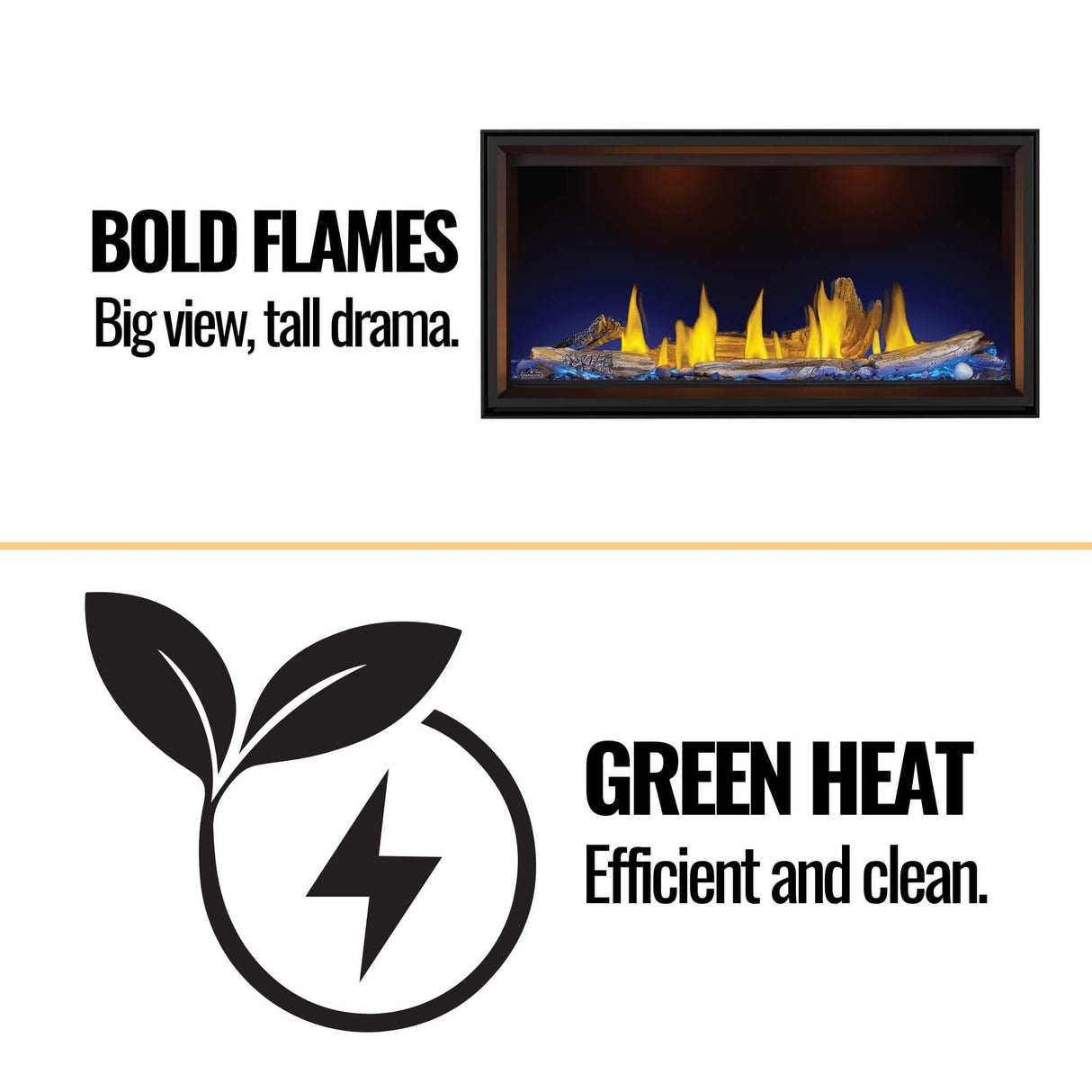 Napoleon Tall Linear Vector Direct Vent Natural Gas Fireplace With Remote Control [TLV50/62/74N]