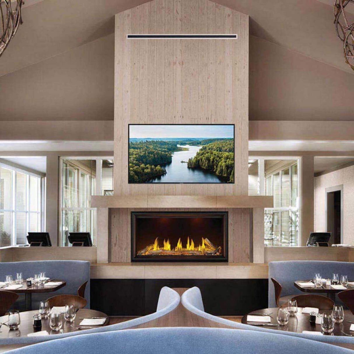 Napoleon Tall Linear Vector Direct Vent Natural Gas Fireplace With Remote Control [TLV50/62/74N]