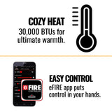 Napoleon Vector™ 38 Single-Sided Direct Vent Electronic Natural Gas Fireplace With eFire App, 53" [LV38N-1]