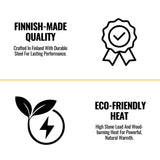 Narvi NC Black Wood-Burning Sauna Stove With Stones (SAK45812)