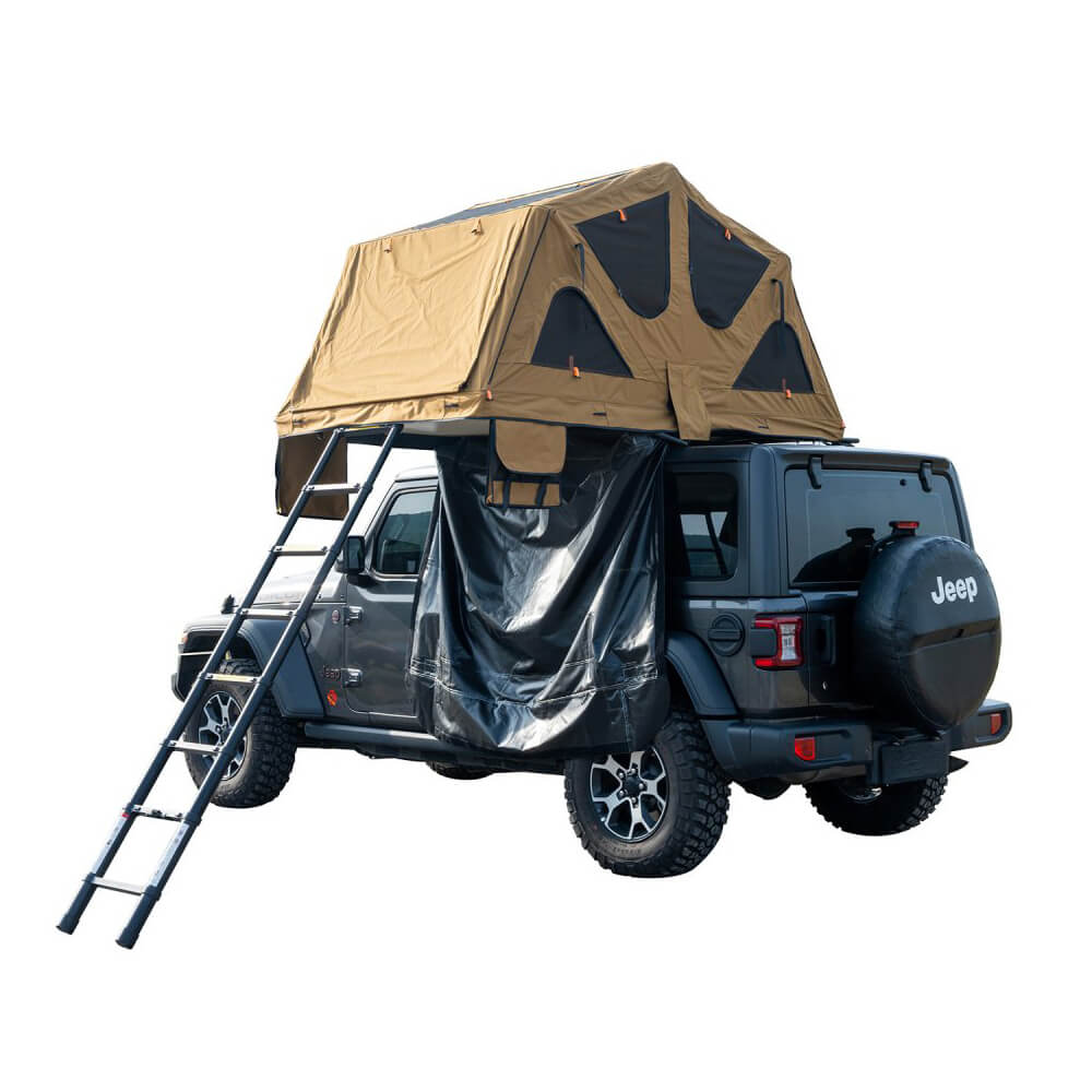 Naturnest Andromeda Khaki Soft Shell Rooftop Tent With Large Panoramic Skylight & YKK Doors (SAK72384)