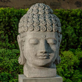 Campania Temple Buddha Head Garden Statue - OR-197