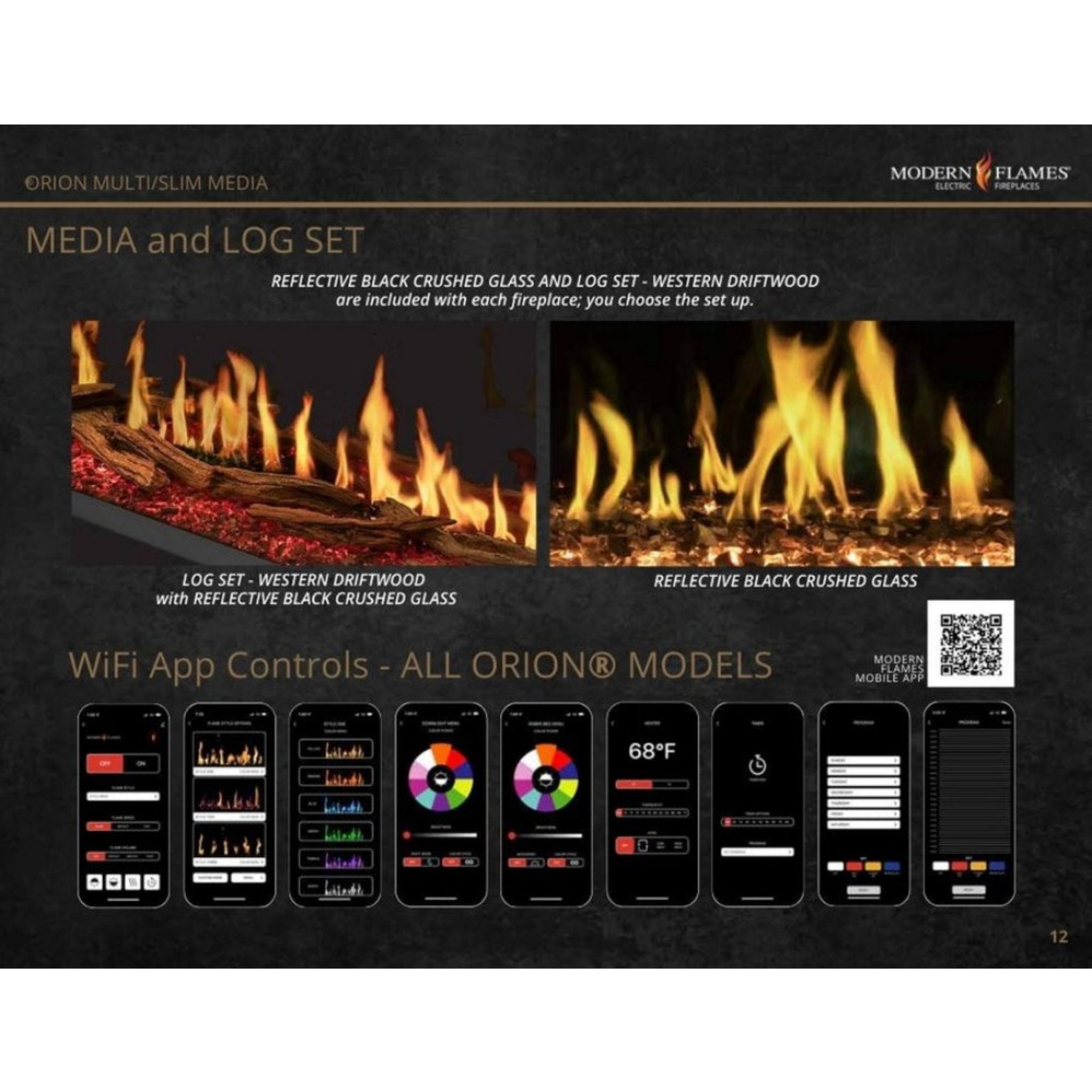 Modern Flames Orion Multi 100" Heliovision Multi-Sided Electric Fireplace [OR100-MULTI]
