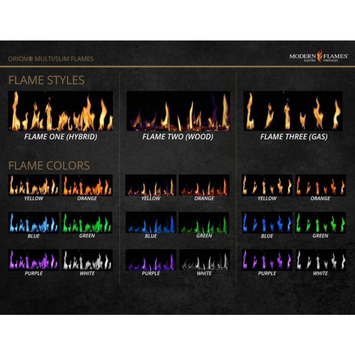 Modern Flames 100" Orion Multi HelioVision Linear Electric Fireplace [OR100-MULTI]