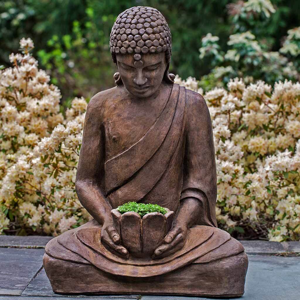 Campania Lotus Buddha Garden Statue - OR-155