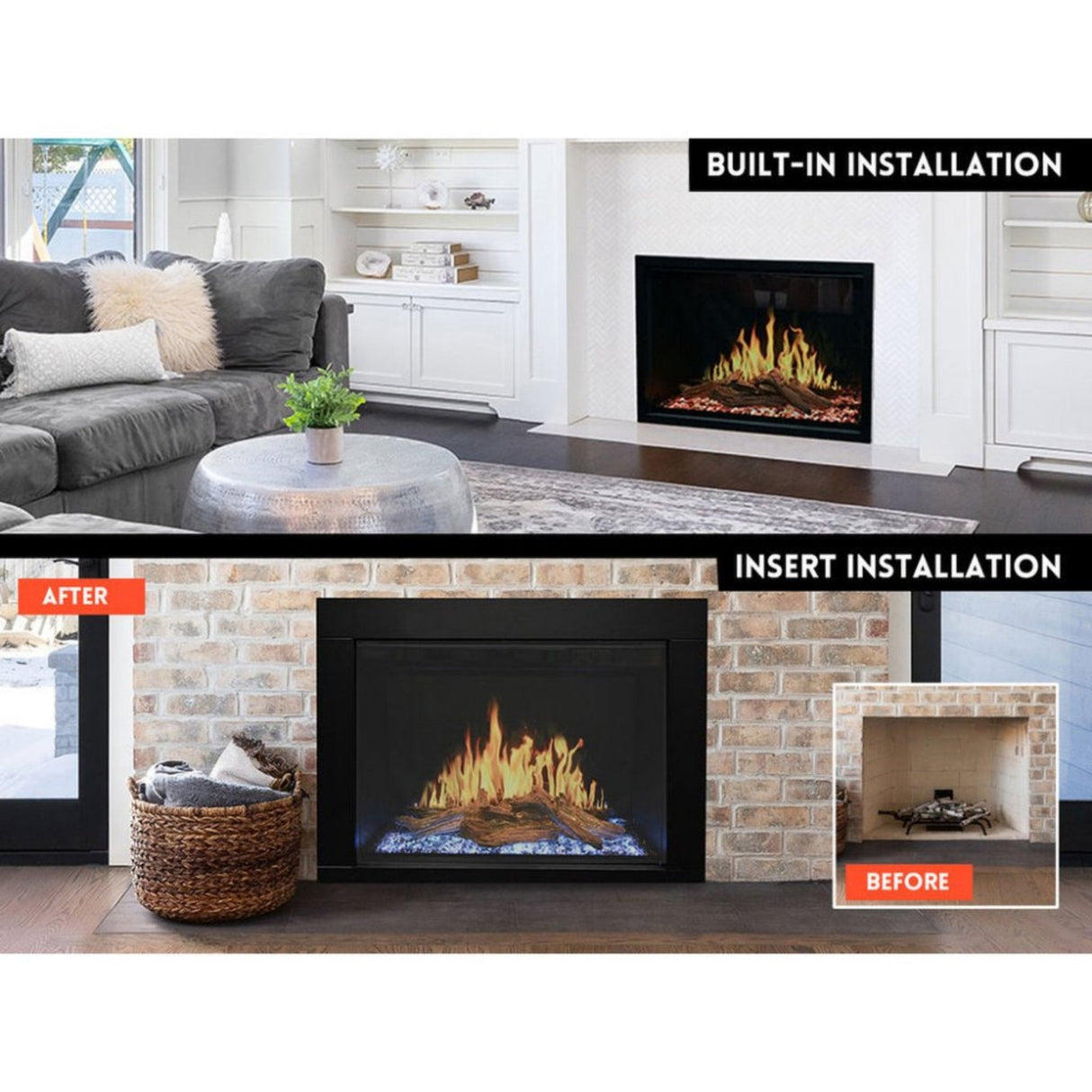 Modern Flames 30" Orion Traditional Virtual Electric Fireplace [OR30-TRAD]