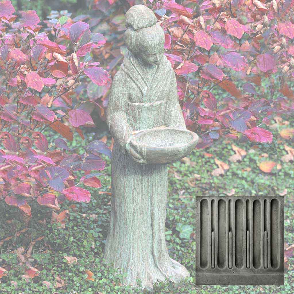 Campania Oriental Maiden w/Bowl Garden Statue - OR-31