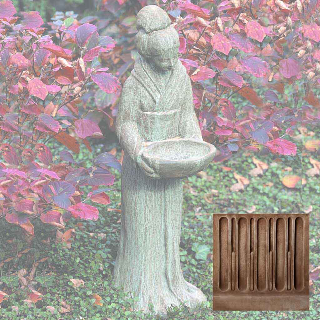 Campania Oriental Maiden w/Bowl Garden Statue - OR-31