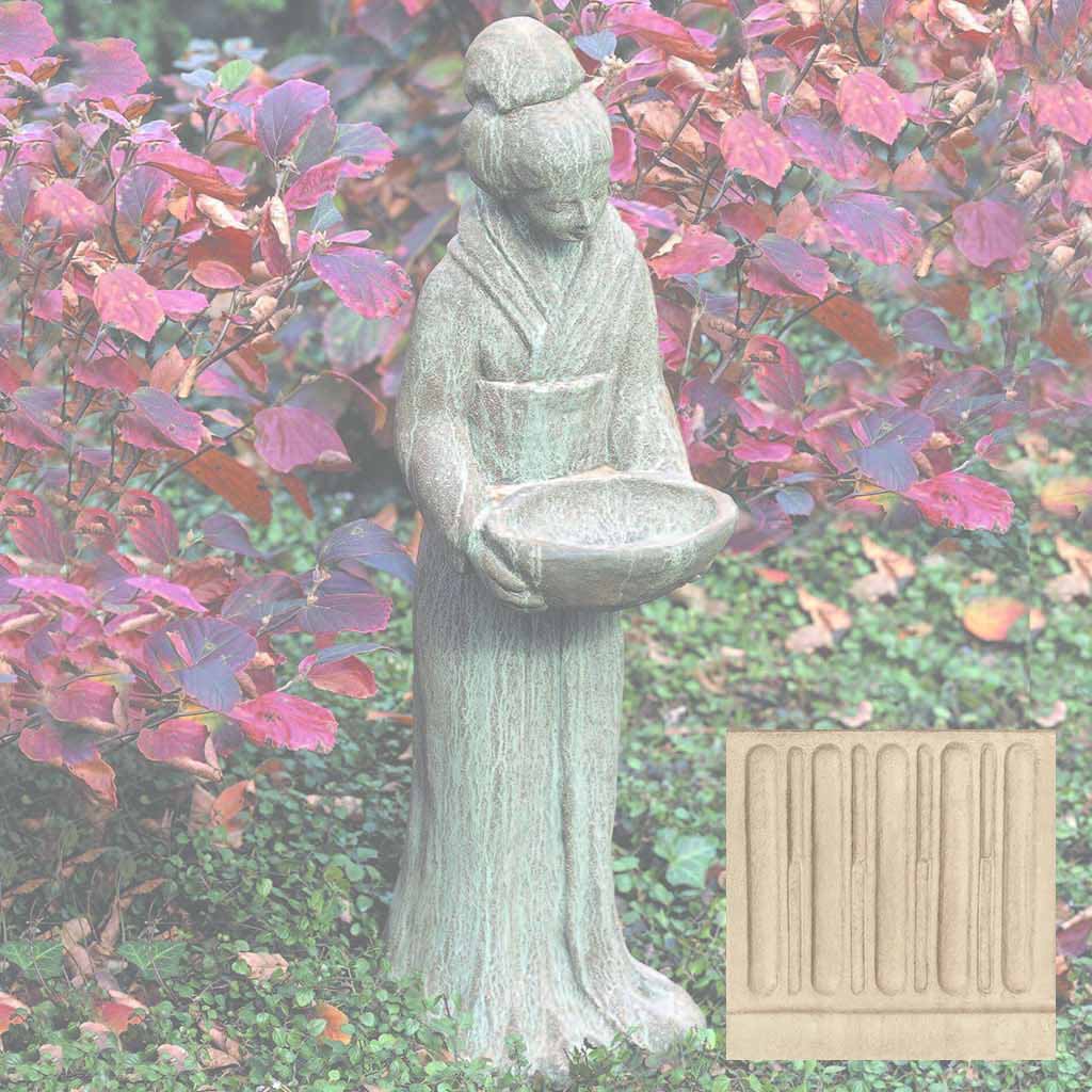 Campania Oriental Maiden w/Bowl Garden Statue - OR-31