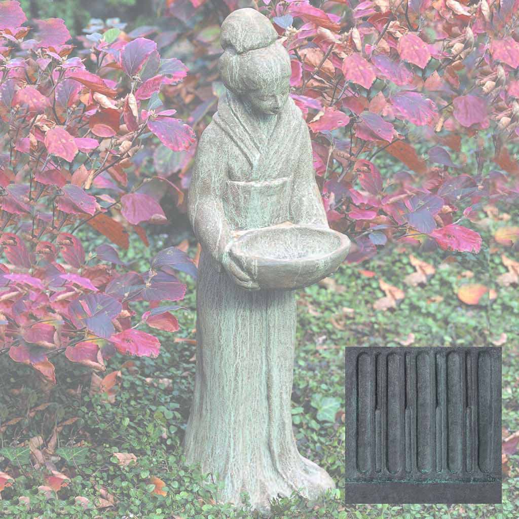 Campania Oriental Maiden w/Bowl Garden Statue - OR-31