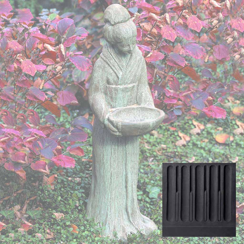 Campania Oriental Maiden w/Bowl Garden Statue - OR-31