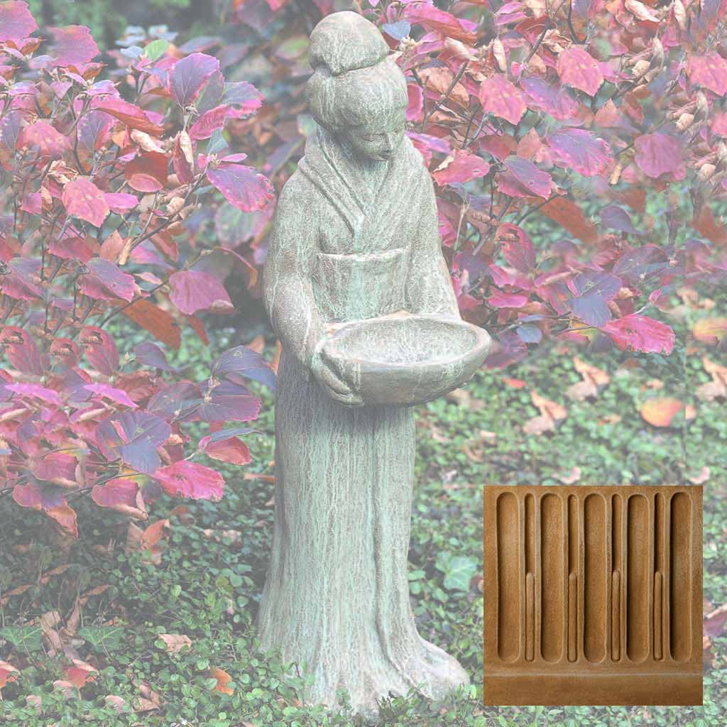 Campania Oriental Maiden w/Bowl Garden Statue - OR-31