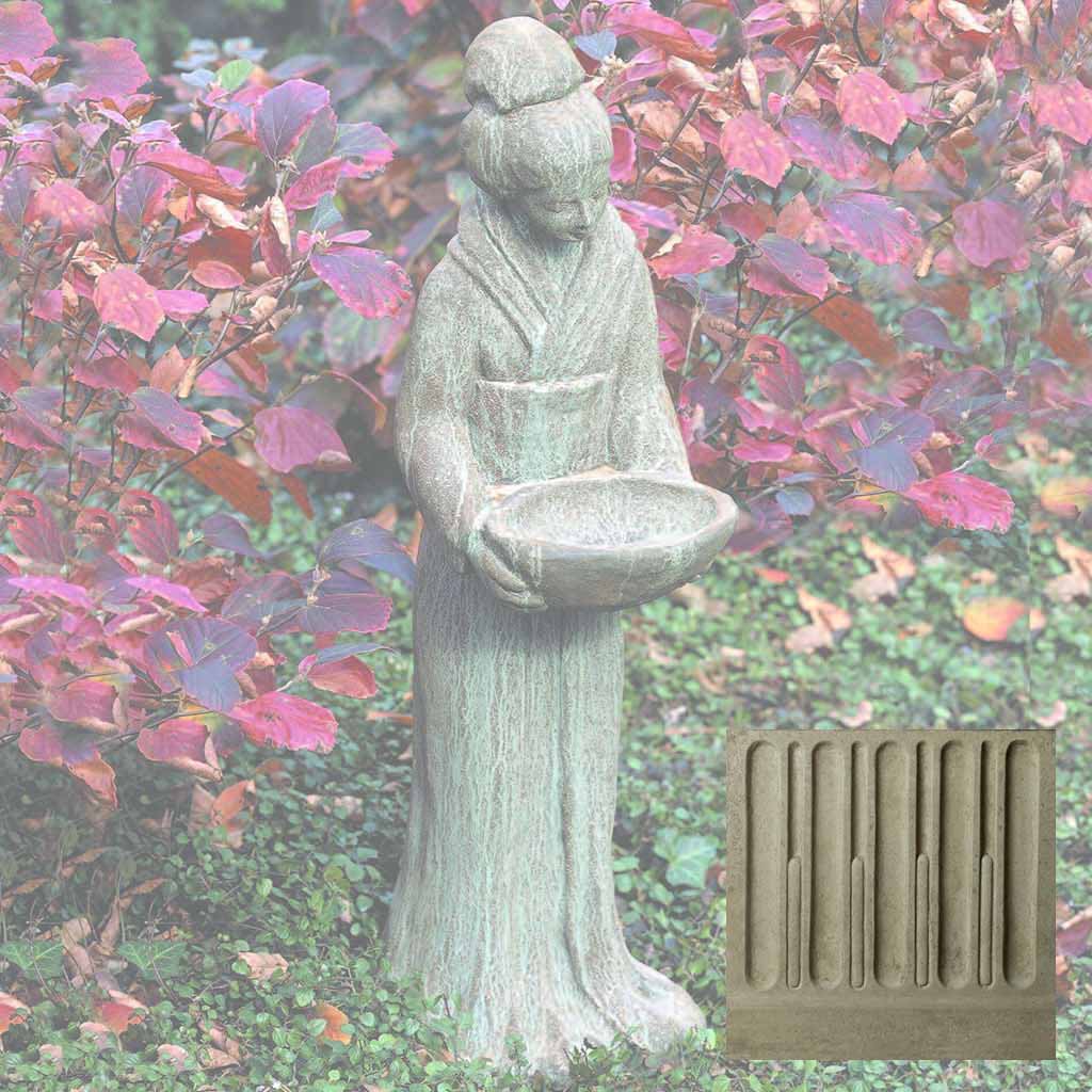 Campania Oriental Maiden w/Bowl Garden Statue - OR-31