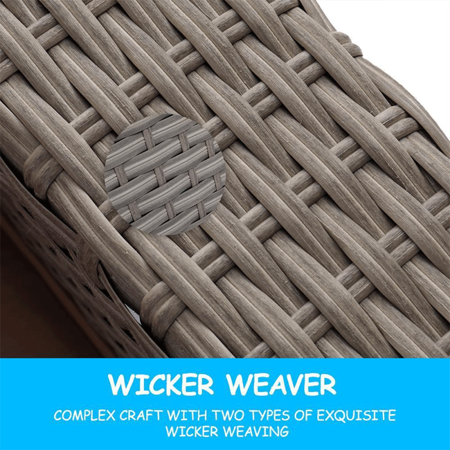 Outdoor Rattan Wicker Furniture Set W/ Sofas, Ottomans & Coffee Tables, 9PCS