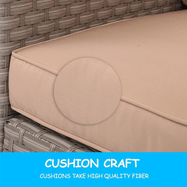 Outdoor Rattan Wicker Furniture Set W/ Sofas, Ottomans & Coffee Tables, 9PCS